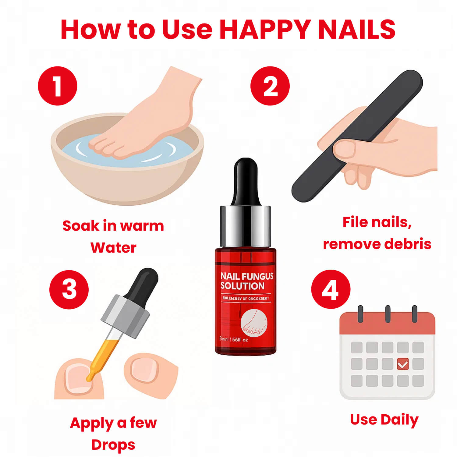1x Happy Nails Fungal Nail Treatment Toenail Fungus Removal